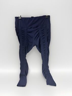 Sweetflexx Hi-Rise 4 Band Resistance Leggings Navy Blue Athletic Workout Sz 10